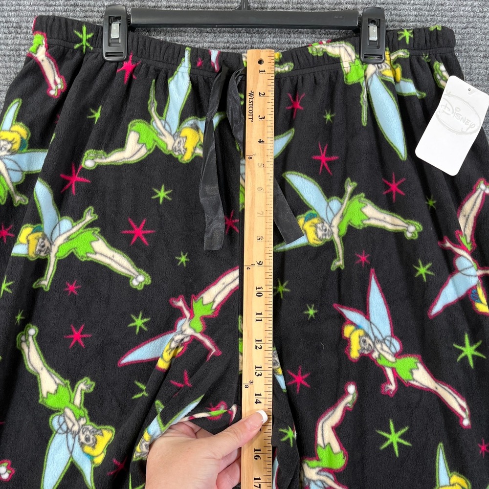 Disney Tinker Bell Pajama Pants Womens 3X Black Fleece Peter Pan Sleepwear - Picture 7 of 10
